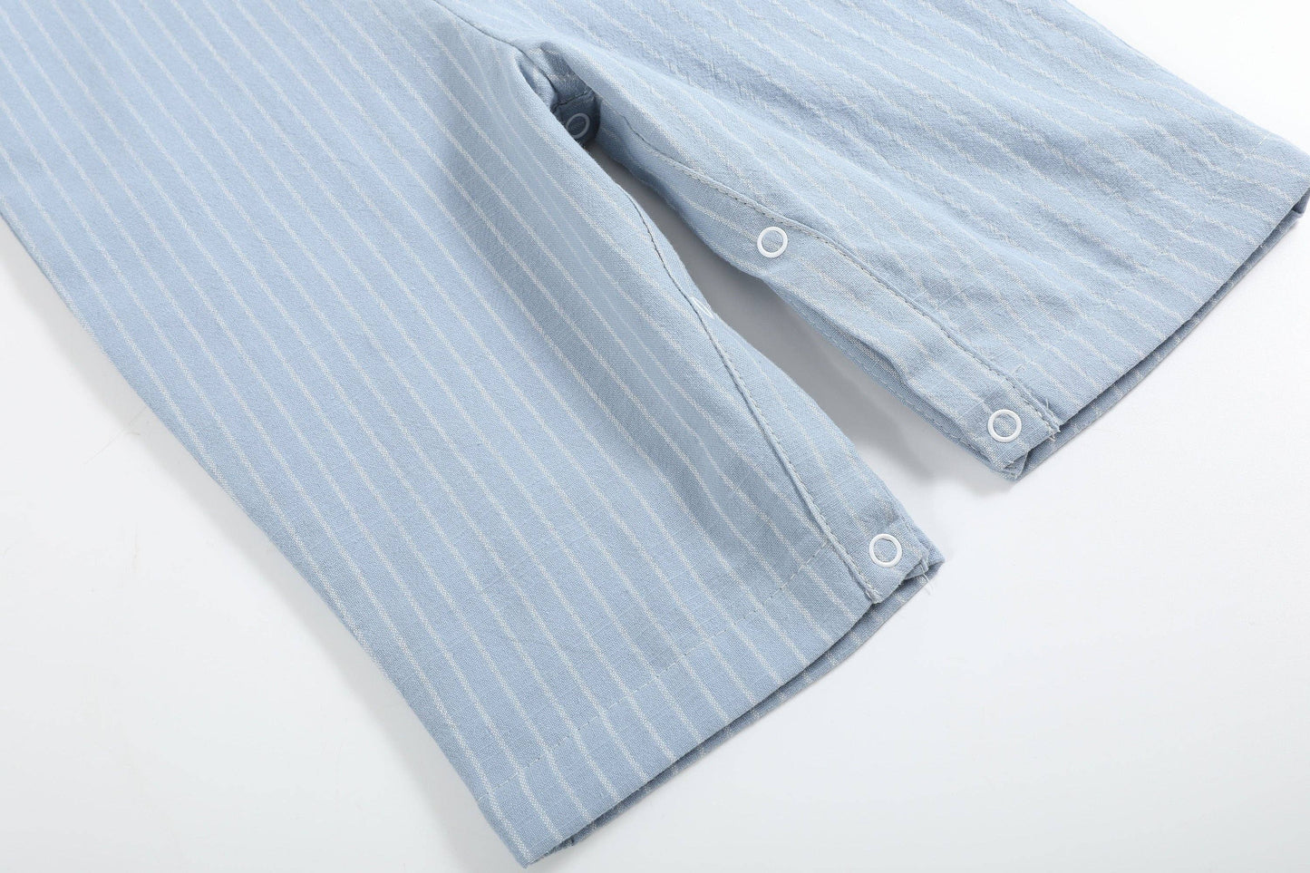 Light Blue Pinstripe Brown Smocked Jon Jons