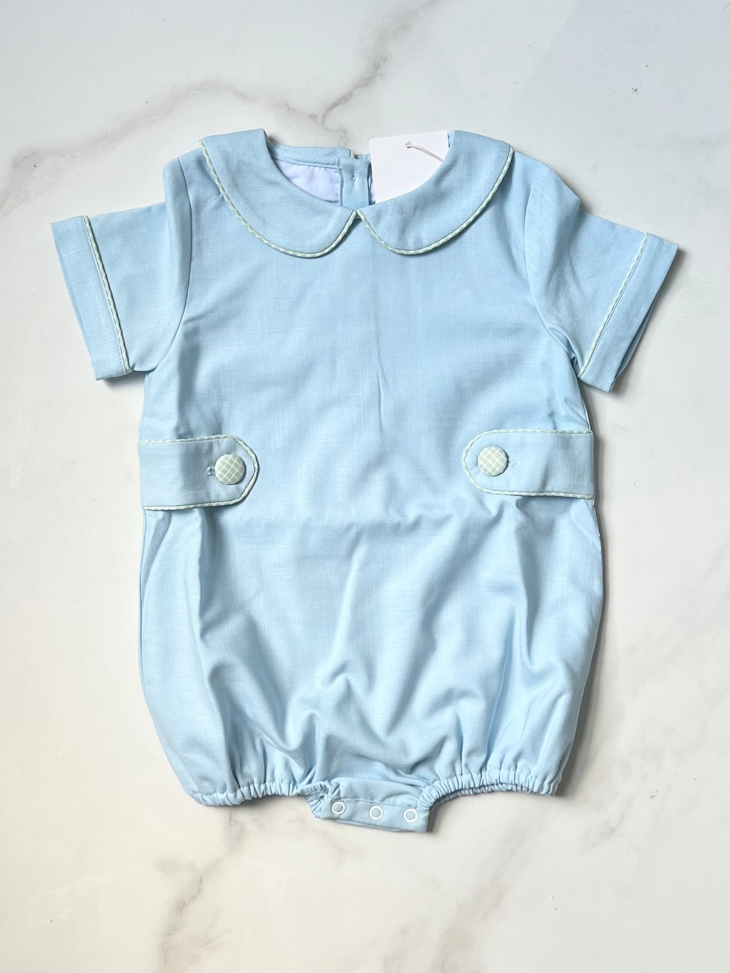 Chapel Blue Linen Boys Bubble