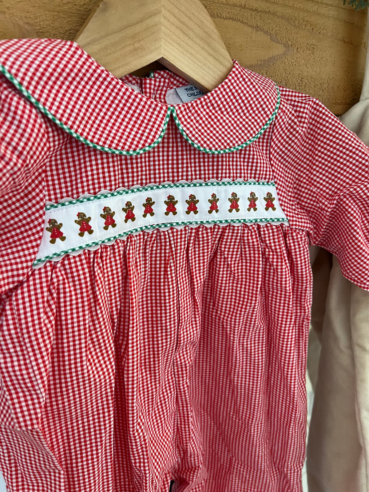 Girls Gingerbread Ribbon Bubble Romper