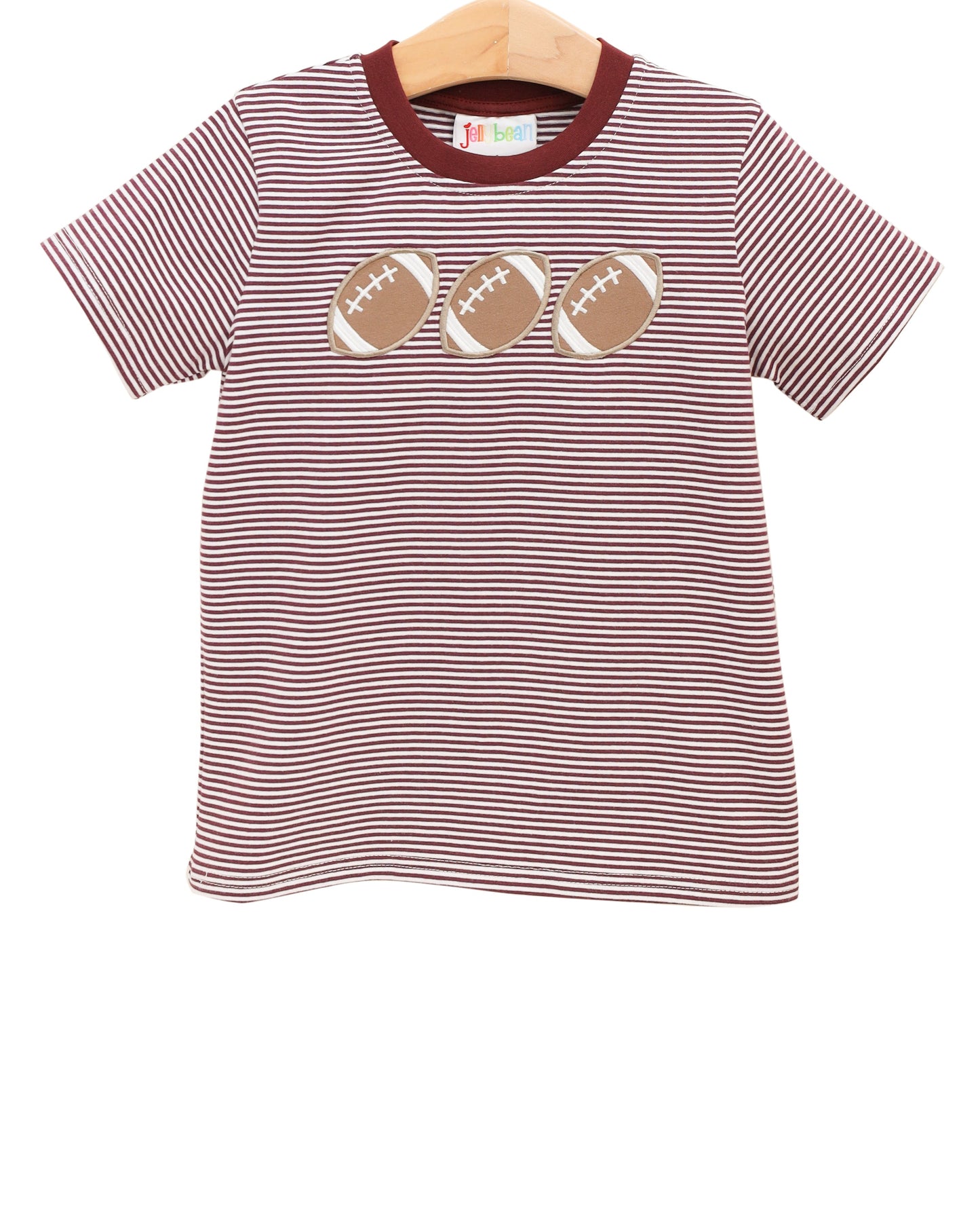 Football Trio Shirt- Maroon Stripe