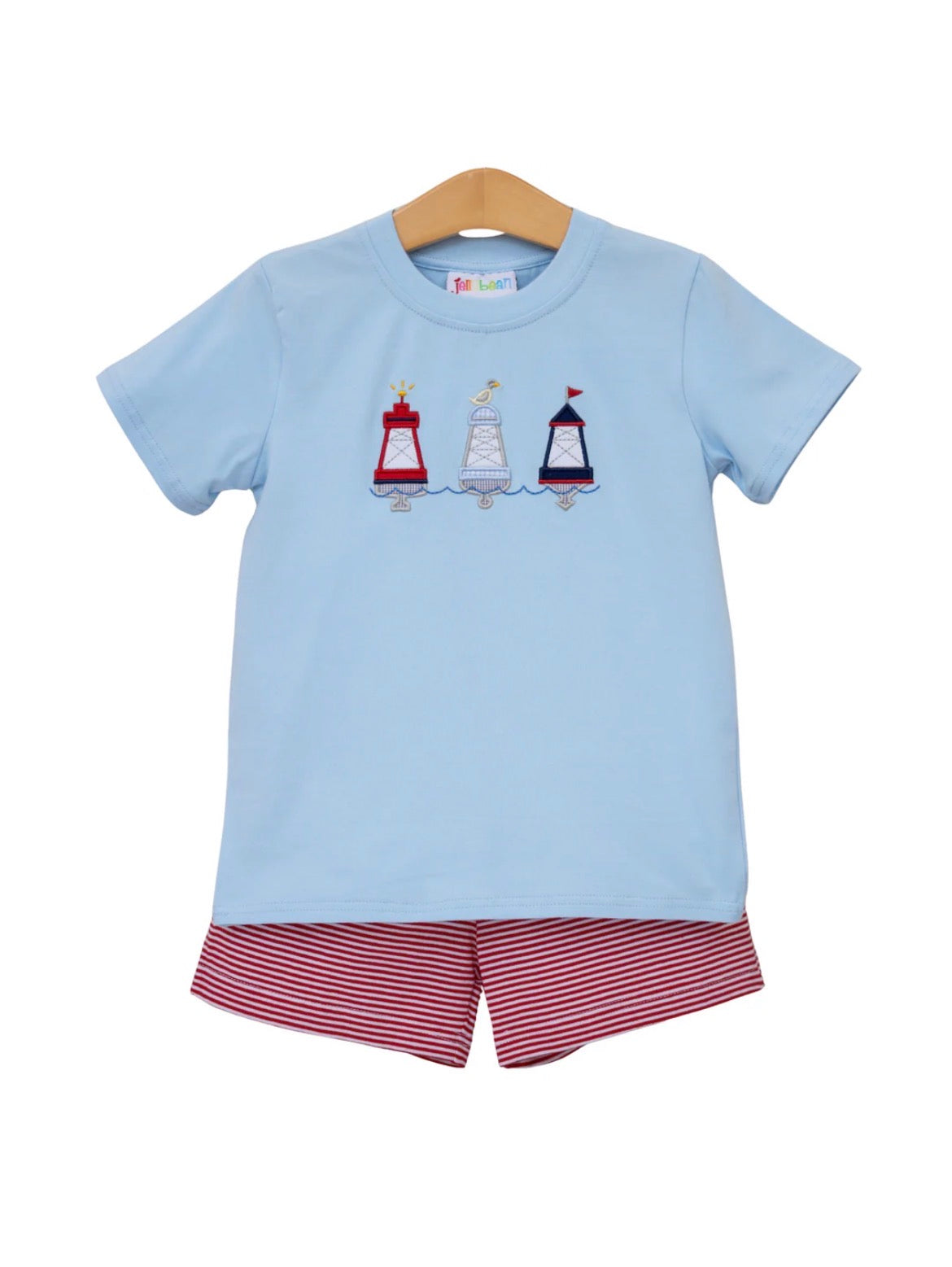 Red, White, and Buoy Shorts Set