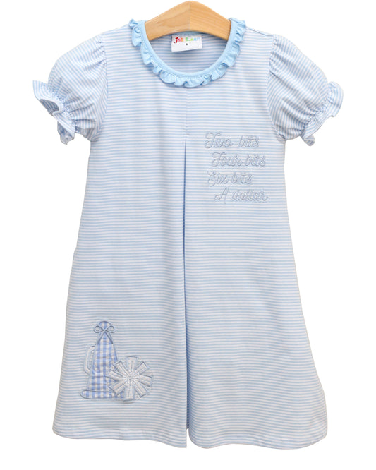 Stand Up & Holler Dress-Light Blue Stripe