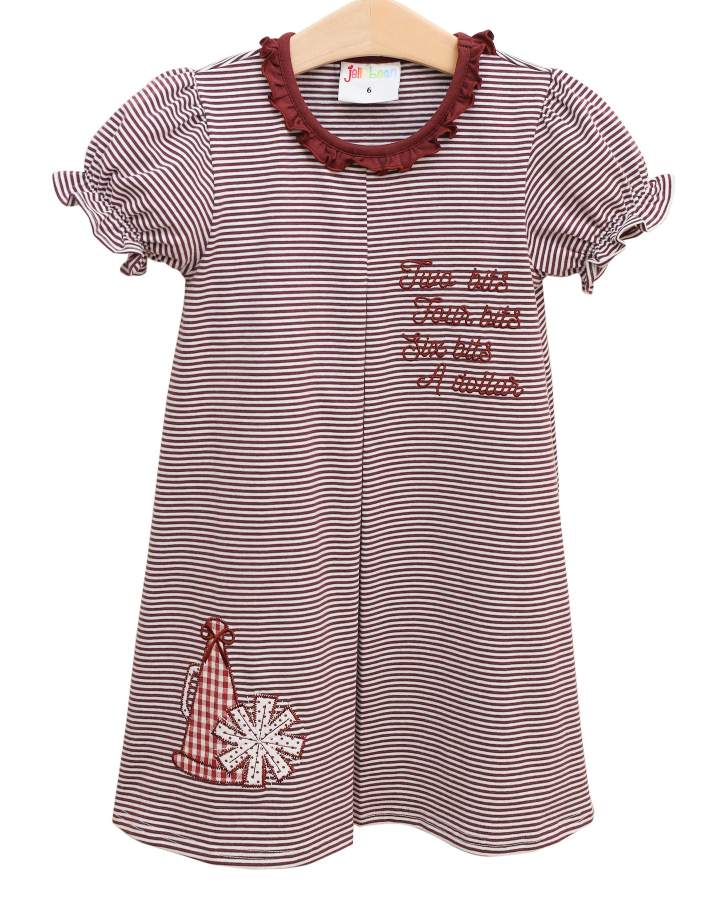 Stand Up & Holler Dress-Maroon Stripe